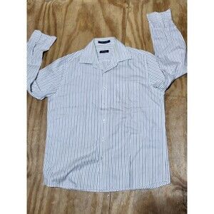byford london Striped dress shirt Men 42 White Cotton Button-down Collar @f3
